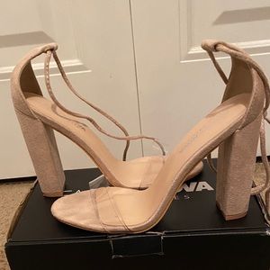 Nude block heels
